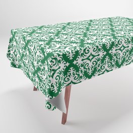 Damask (White & Olive Pattern) Tablecloth