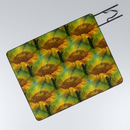Sunflower And Rainbow Picnic Blanket