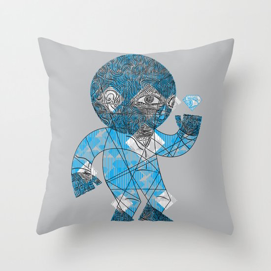 mesmerized by the light blue diamond Throw Pillow