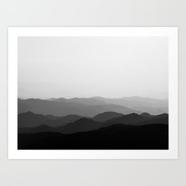 Landscape mountains sunset Ethiopia black-white wanderlust | Travel nature photography Art Print