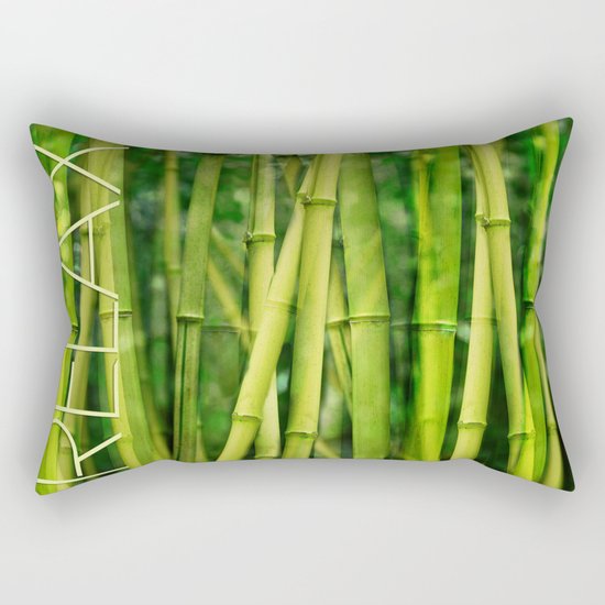 Green Bamboo relax zen Rectangular Pillow