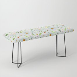 Lazy Daisies - Green and White Bench