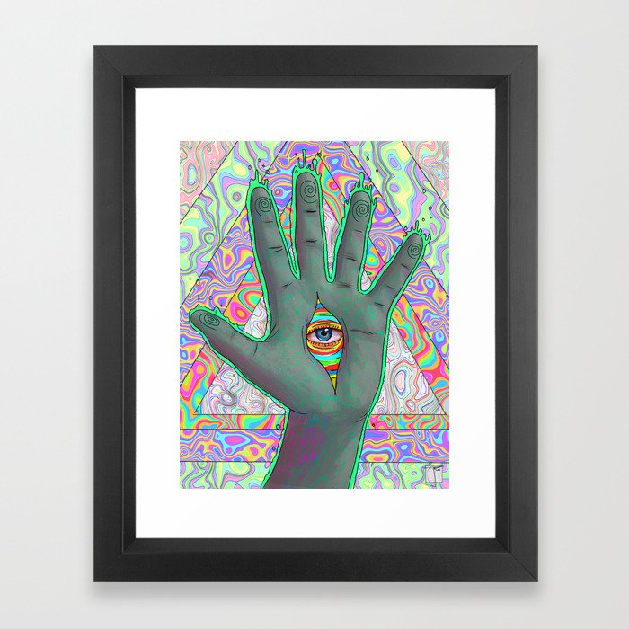 Psychedelic Hand Framed Art Print