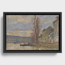 Claude Monet River in Lavacourt Portland Framed Canvas