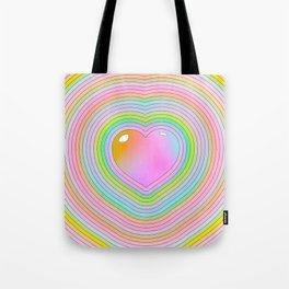 Colorful Rainbow Heart Tote Bag