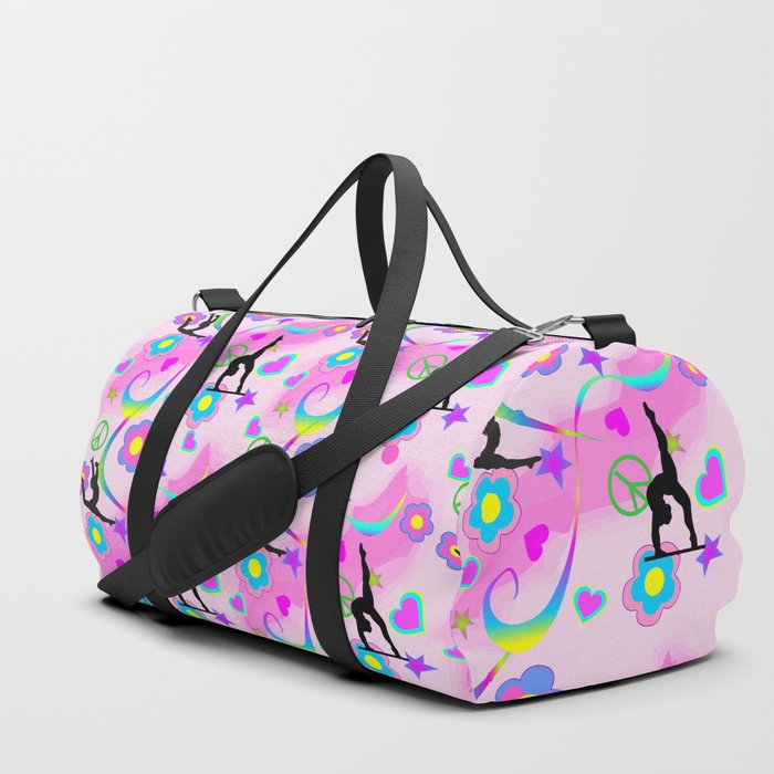 Retro Gymnastics Duffle Bag By Sportydesigns