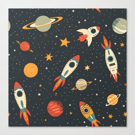 Funny Night Space Canvas Print