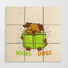 Book Dog Reading Bookworm Librarian Reader Wood Wall Art
