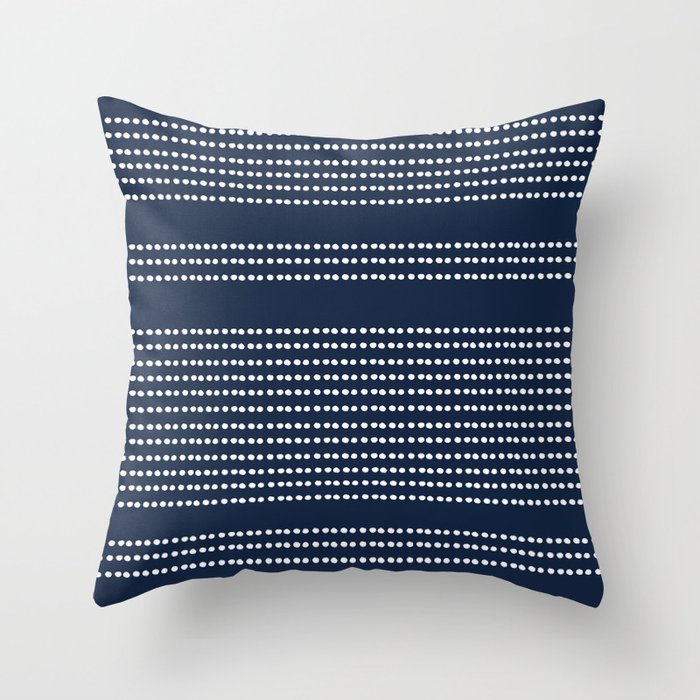 Spotted, African Pattern in Blue and White Throw Pillow