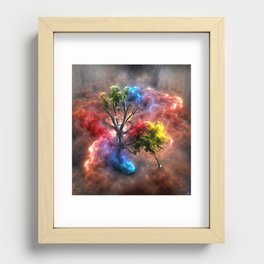 Tree in nebula Recessed Framed Print