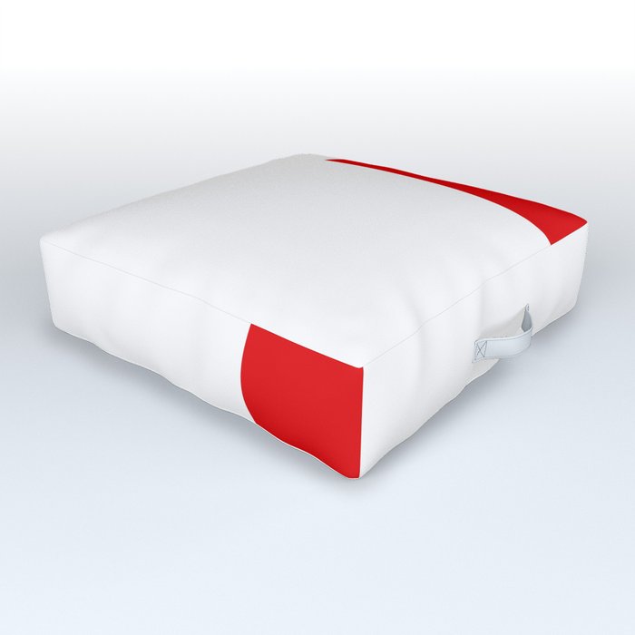 letter R (Red & White) Outdoor Floor Cushion