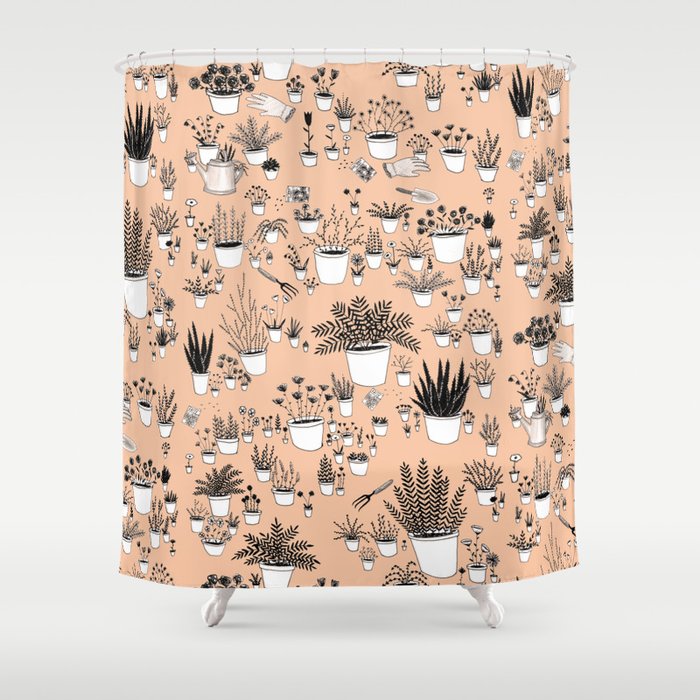 Potted plants Shower Curtain