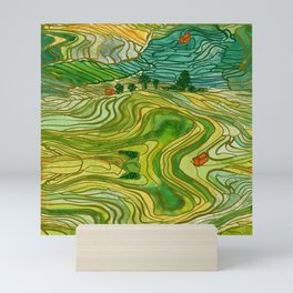 Terraced Rice Paddy Fields Mini Art Print