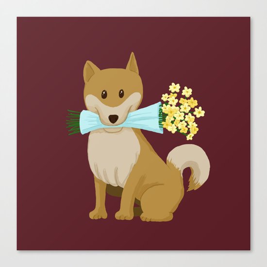 Flower Dog Canvas Print
