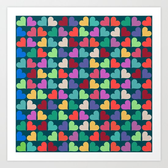Colorful Love Pattern XII Art Print