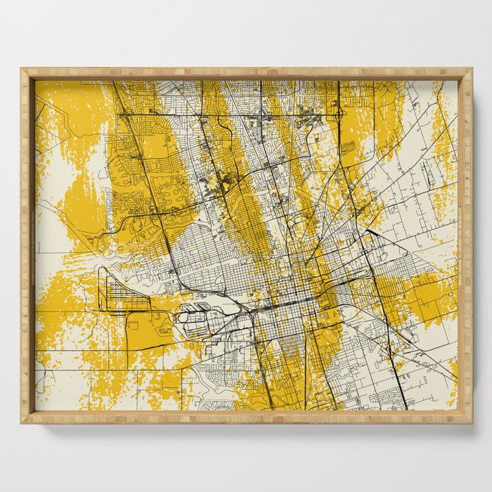 Stockton, USA - Authentic City Map Serving Tray