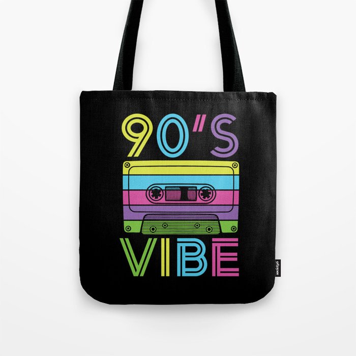 90's Vibe Retro Cassette Tape Music Tote Bag