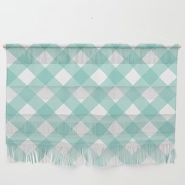  Green Pastel Farmhouse Style Gingham Check Wall Hanging