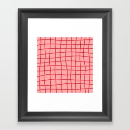 Hand Drawn Grid (red/pink) Framed Art Print