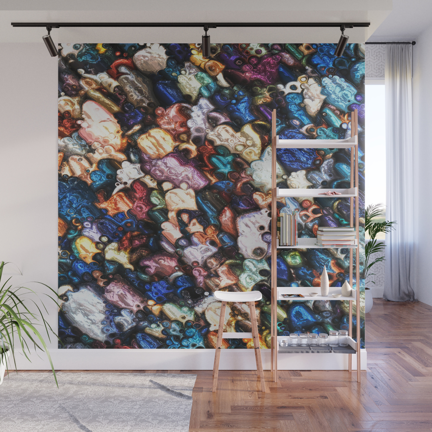 Abstract Colorful Reflections Wall Mural By Perkinsdesigns Society6