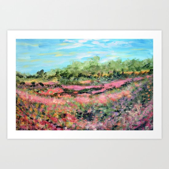 Abstract Landscape Painting, Summer Valley, Colorful Modern Home Decor Art  Print by artbykatsy | Society6