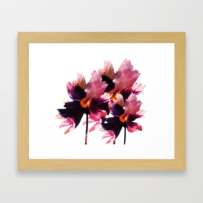 Inky Flowers Framed Art Print