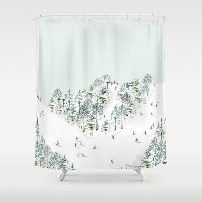SKI Shower Curtain by AUGUSTALBA Society6