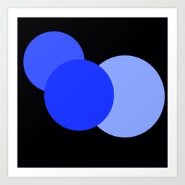 Royal Blue Mod Circles Art Print