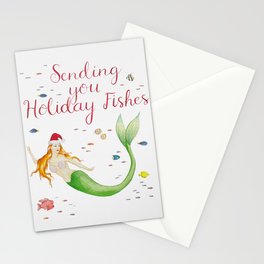 Sending you Holiday Fishes Stationery Card