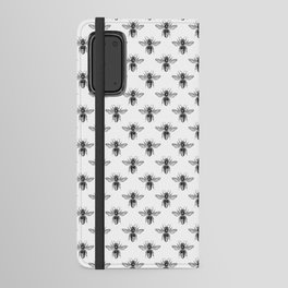 Vintage Honey Bee Pattern Black White Android Wallet Case