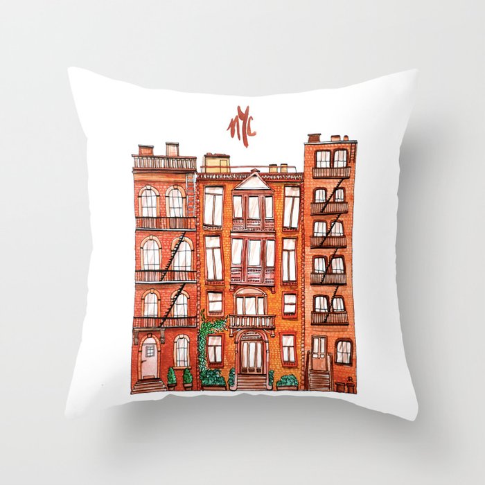 NYC - Watercolor Throw Pillow