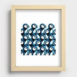 Puffins in Blue Recessed Framed Print