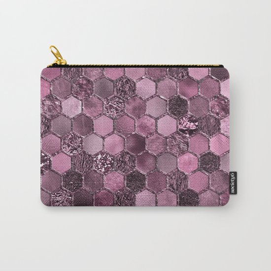 Pink & purple geometric hexagonal elegant & luxury pattern Carry-All Pouch