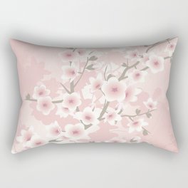 Apricot Cherry Blossom | Vintage Floral Rectangular Pillow