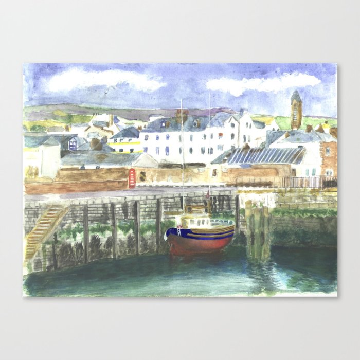 Peel Harbour Isle of Man Canvas Print