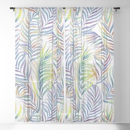 Colorful tropical leaves Sheer Curtain