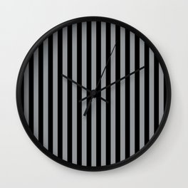 Steely Gray - bl. vertical stripes Wall Clock