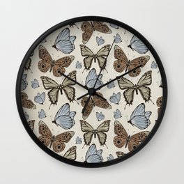 Vintage Butterflies Wall Clock