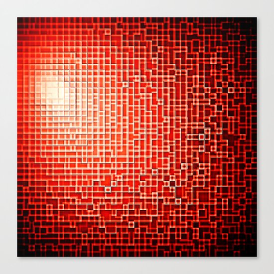 Red Space Pixels Canvas Print