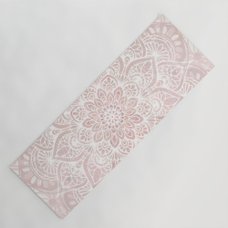 Mandala, Namaste, Yoga Love, Pink Yoga Mat by Megan Morris