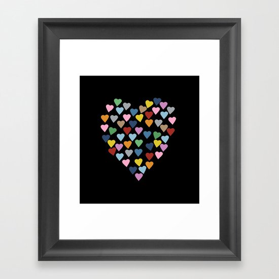 Hearts Heart Black Framed Art Print