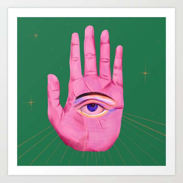 Pink Psychedelic Evil Eye Art Print