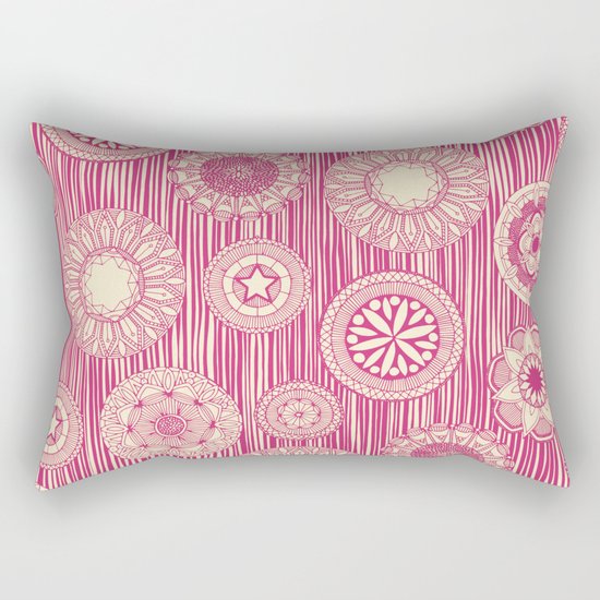 mandala cirque spot pink cream Rectangular Pillow