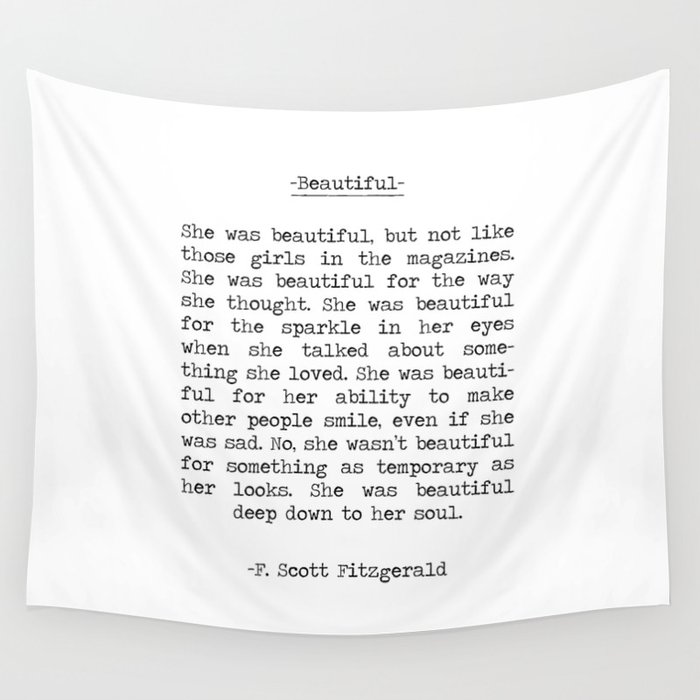 Beautiful Quote F. Scott Fitzgerald Wall Tapestry