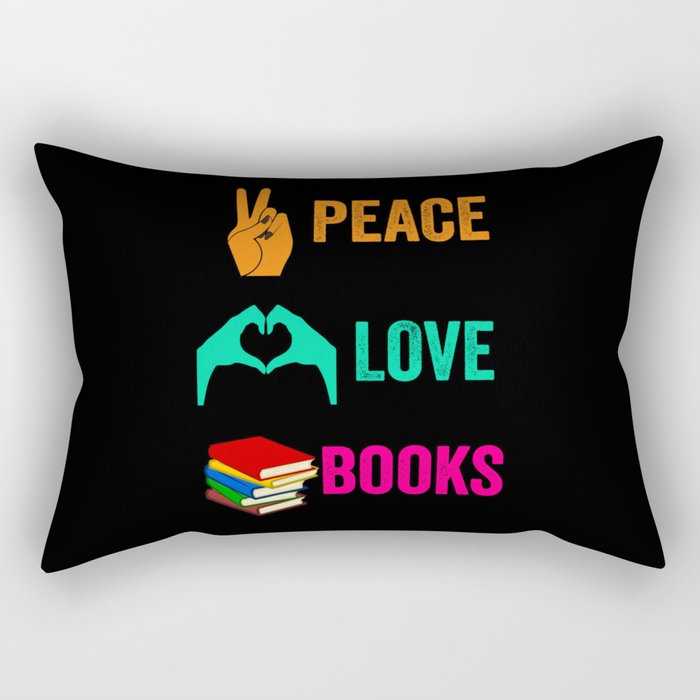 Peace Love Books - Bookworm Rectangular Pillow