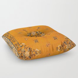 Antique Chinese Pekino Carpet Rare Vintage Orange Ornamental Oriental Rug Floor Pillow