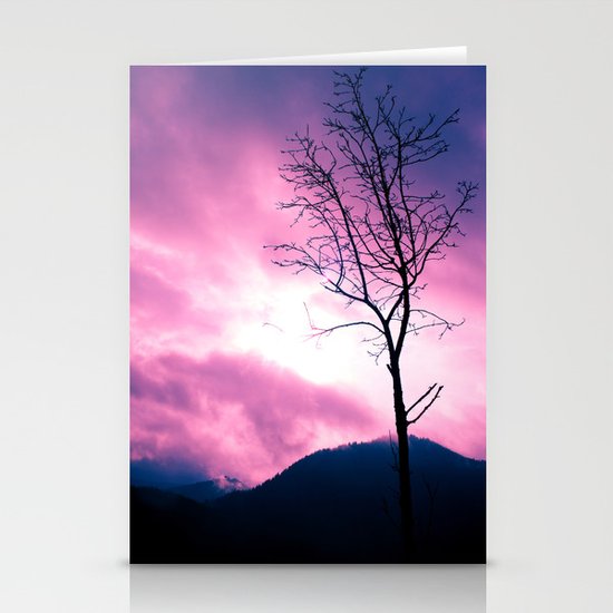 Into the Pink & Purple Sky - JUSTART © Stationery Cards