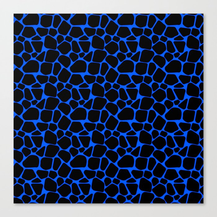 Neon Safari Blue & Black Canvas Print