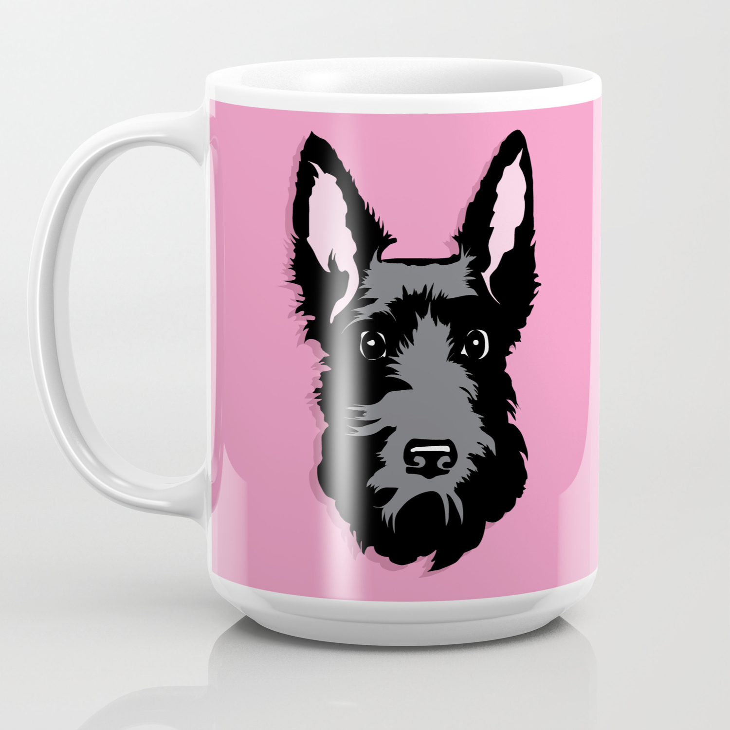 Black Scottie Dog On Pink Background Coffee Mug By Papermoonprojects Society6