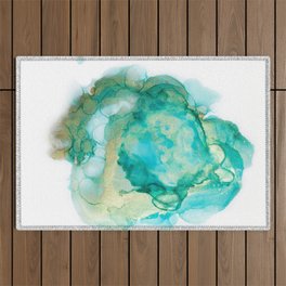 Bubbling over (alcohol ink abstract) Outdoor Rug
